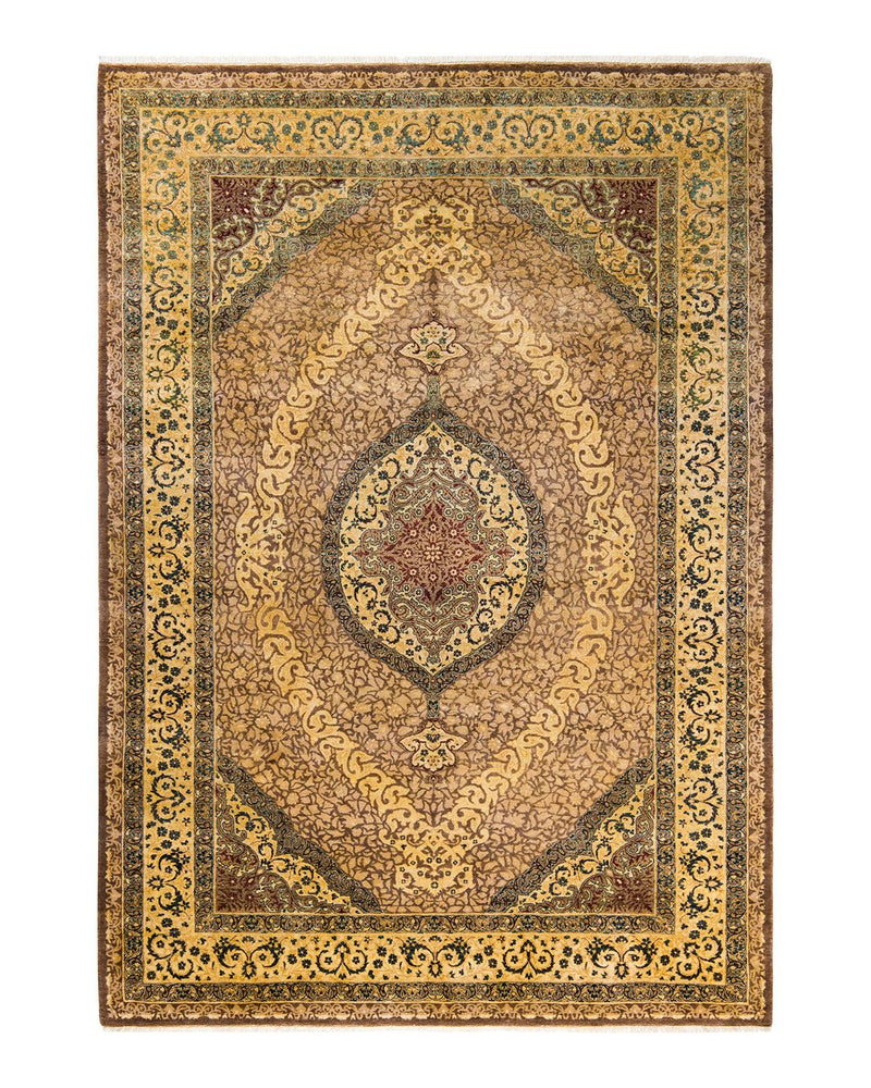 One-of-a-Kind Imported Hand-knotted Area Rug  - Brown, 6' 3" x 9' 1" - Modern Rug Importers
