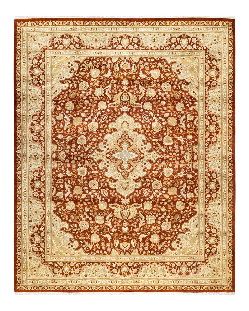 One-of-a-Kind Imported Hand-Knotted Area Rug  - Brown,  8' 2" x 10' 2" - Modern Rug Importers