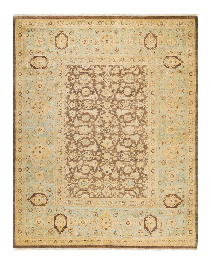 One-of-a-Kind Imported Hand-Knotted Area Rug  - Brown, 8' 4" x 10' 5" - Modern Rug Importers