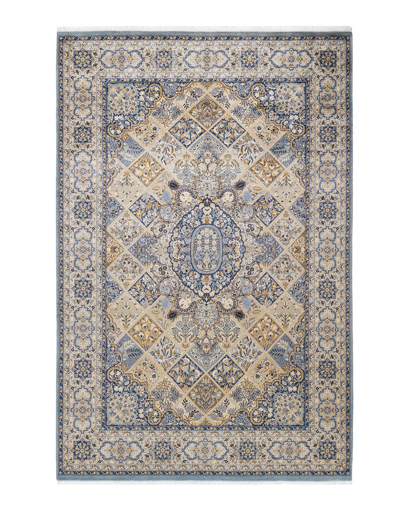 One-of-a-Kind Imported Hand-knotted Area Rug  - Gray, 6' 7" x 9' 10" - Modern Rug Importers