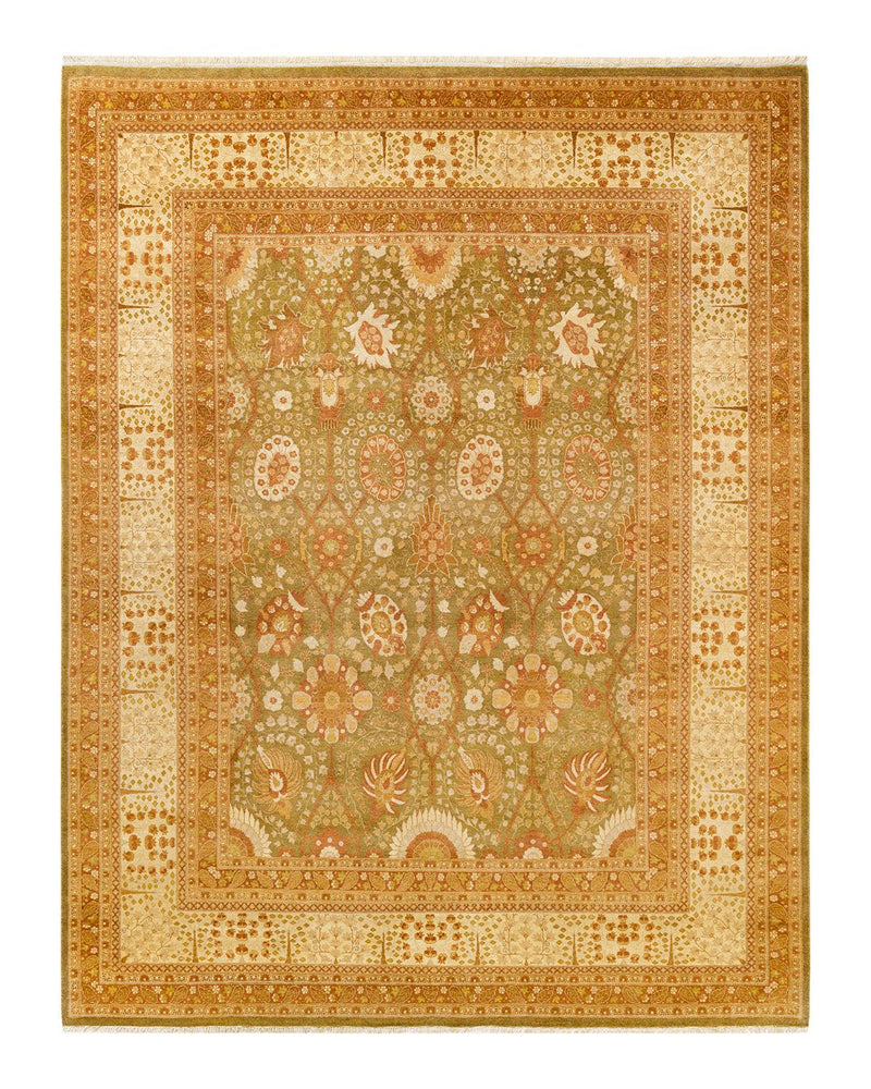 One-of-a-Kind Imported Hand-knotted Area Rug  - Green, 8' 1" x 10' 2" - Modern Rug Importers