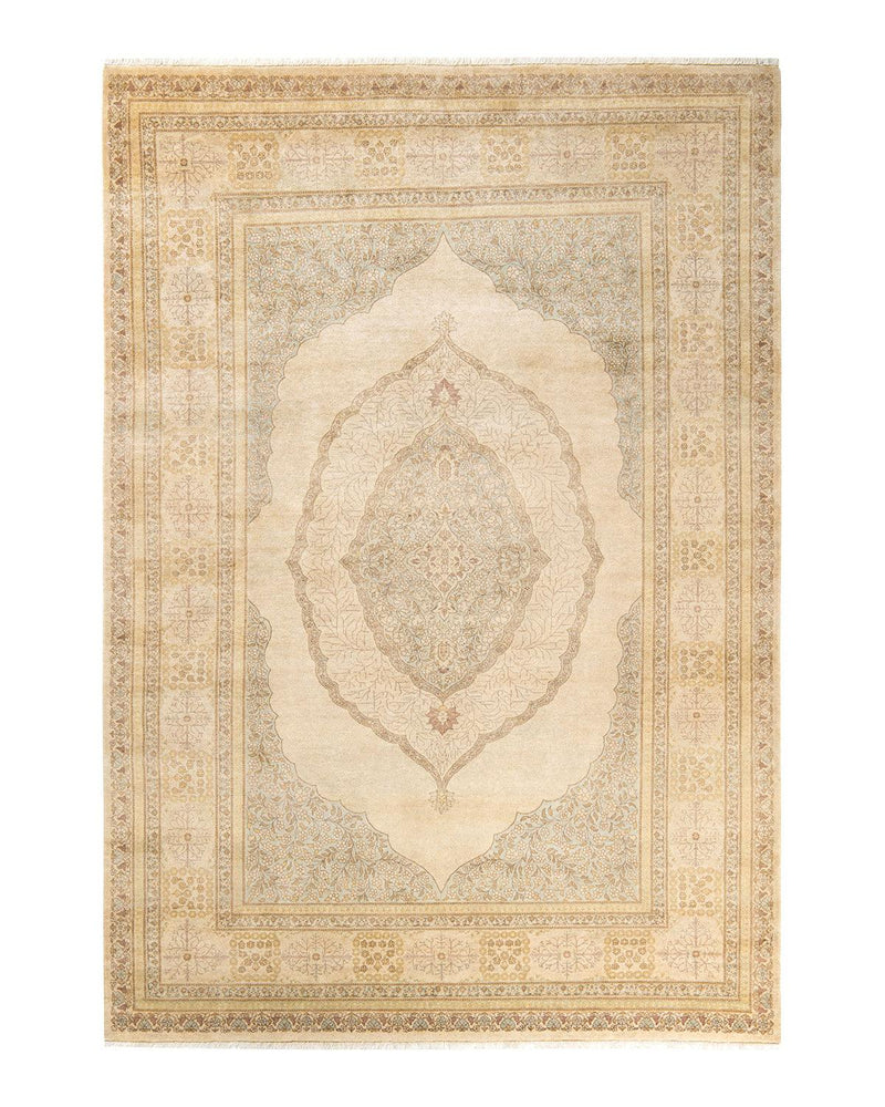 One-of-a-Kind Imported Hand-Knotted Area Rug  - Ivory, 6' 2" x 9' 1" - Modern Rug Importers