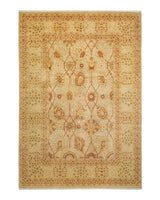 One-of-a-Kind Imported Hand-Knotted Area Rug  - Ivory, 6' 3" x 8' 10" - Modern Rug Importers