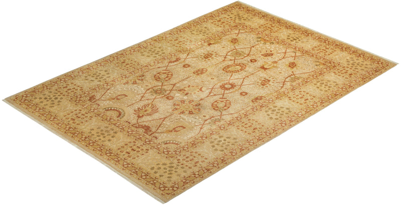 One-of-a-Kind Imported Hand-Knotted Area Rug  - Ivory, 6' 3" x 8' 10" - Modern Rug Importers