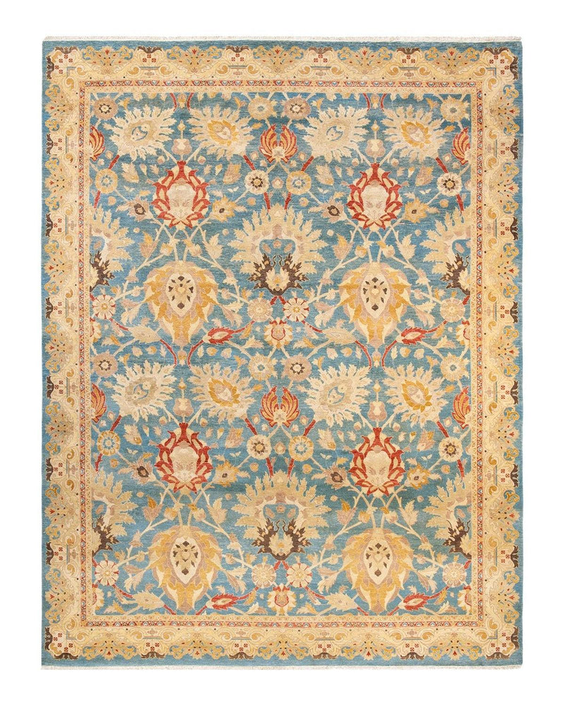 One-of-a-Kind Imported Hand-knotted Area Rug  - Light Blue, 9' 0" x 11' 10" - Modern Rug Importers