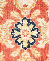 One-of-a-Kind Imported Hand-Knotted Area Rug  - Orange, 6' 1" x 9' 1" - Modern Rug Importers