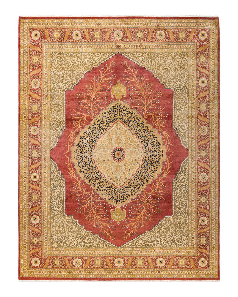 One-of-a-Kind Imported Hand-knotted Area Rug  - Orange,  8' 1" x 10' 8" - Modern Rug Importers