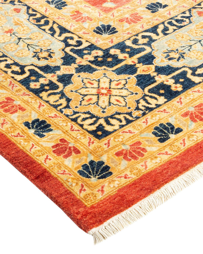 One-of-a-Kind Imported Hand-Knotted Area Rug  - Orange, 8' 2" x 10' 10" - Modern Rug Importers