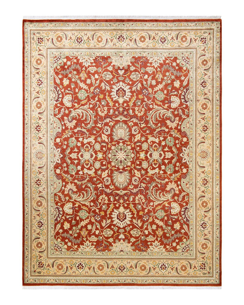 One-of-a-Kind Imported Hand-knotted Area Rug  - Orange, 8' 2" x 11' 0" - Modern Rug Importers