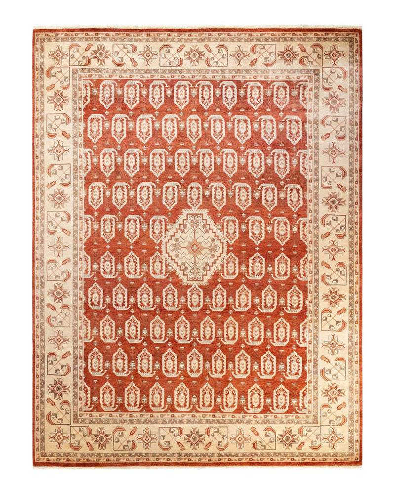 One-of-a-Kind Imported Hand-knotted Area Rug  - Orange, 9' 3" x 12' 3" - Modern Rug Importers