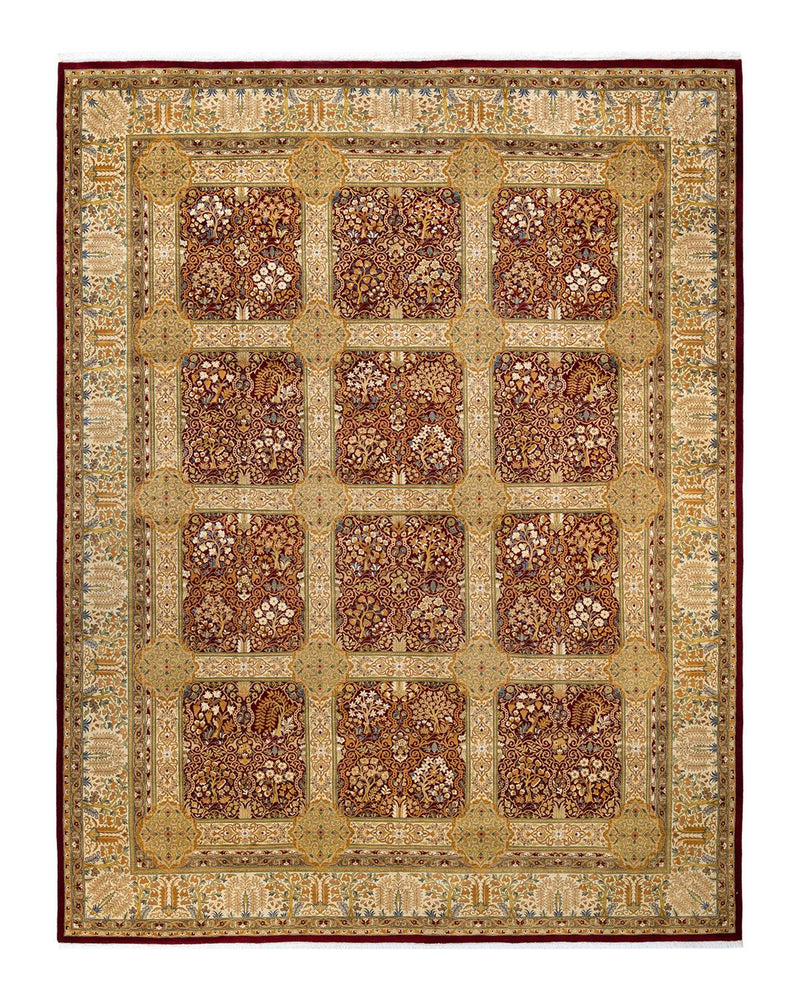 One-of-a-Kind Imported Hand-Knotted Area Rug  - Red, 9' 3" x 11' 10" - Modern Rug Importers