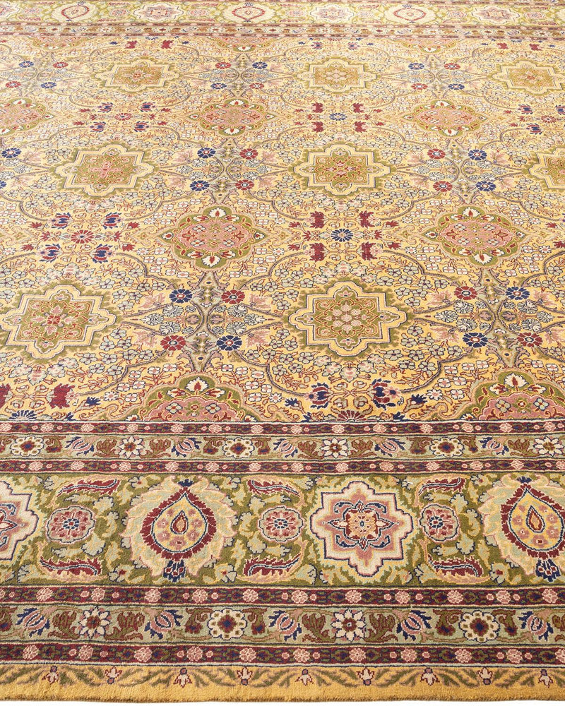 One-of-a-Kind Imported Hand-Knotted Area Rug  - Yellow,  8' 0" x 10' 3" - Modern Rug Importers