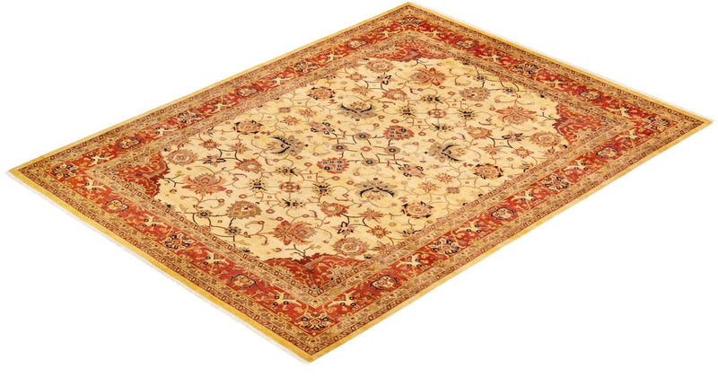 One-of-a-Kind Imported Hand-knotted Area Rug  - Yellow, 8' 10" x 12' 0" - Modern Rug Importers