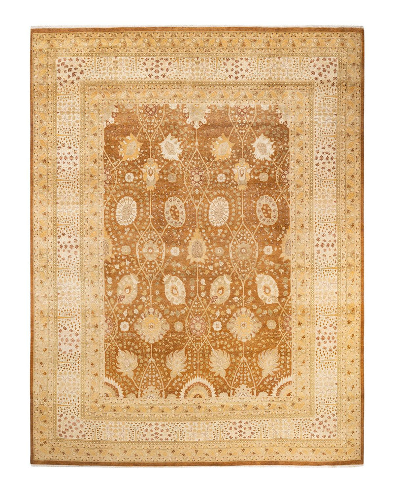 One-of-a-Kind Imported Hand-knotted Area Rug  - Yellow, 9' 5" x 12' 6" - Modern Rug Importers