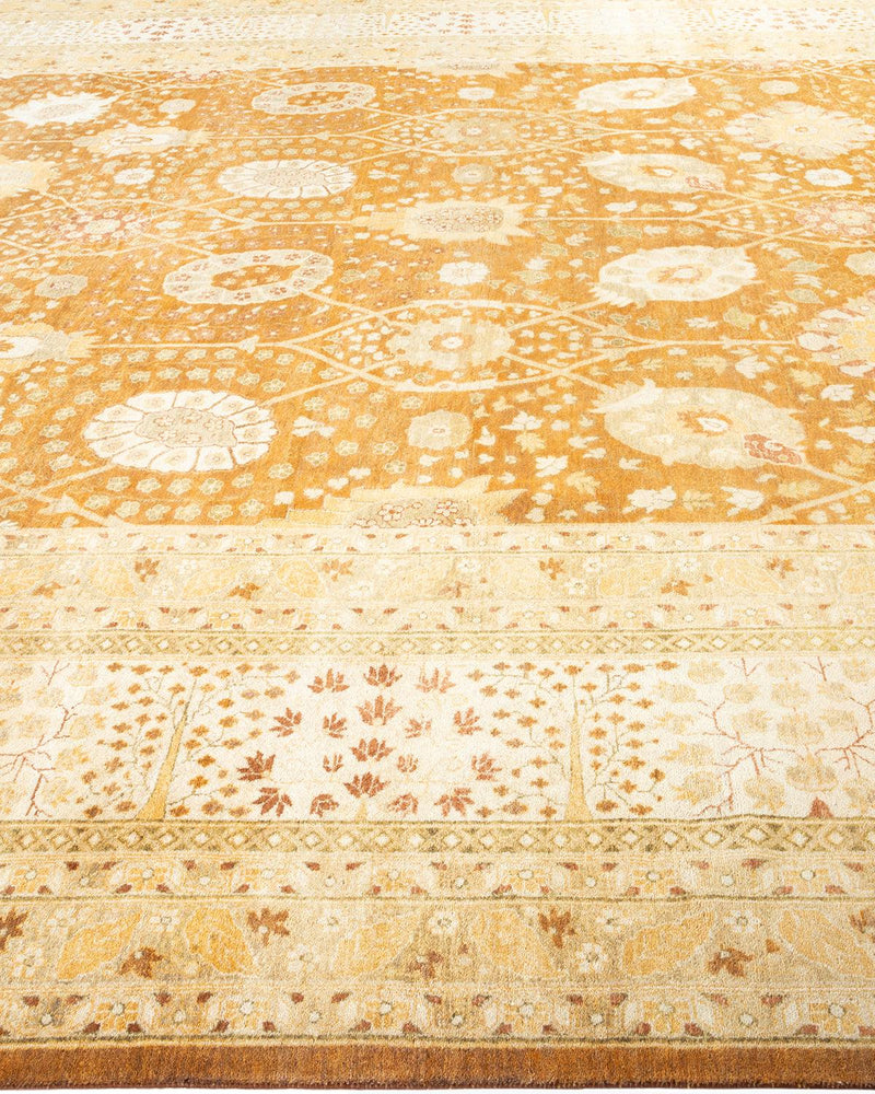 One-of-a-Kind Imported Hand-knotted Area Rug  - Yellow, 9' 5" x 12' 6" - Modern Rug Importers