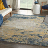 Nourison Twilight TWI22 Navy Gold Modern Indoor Rug