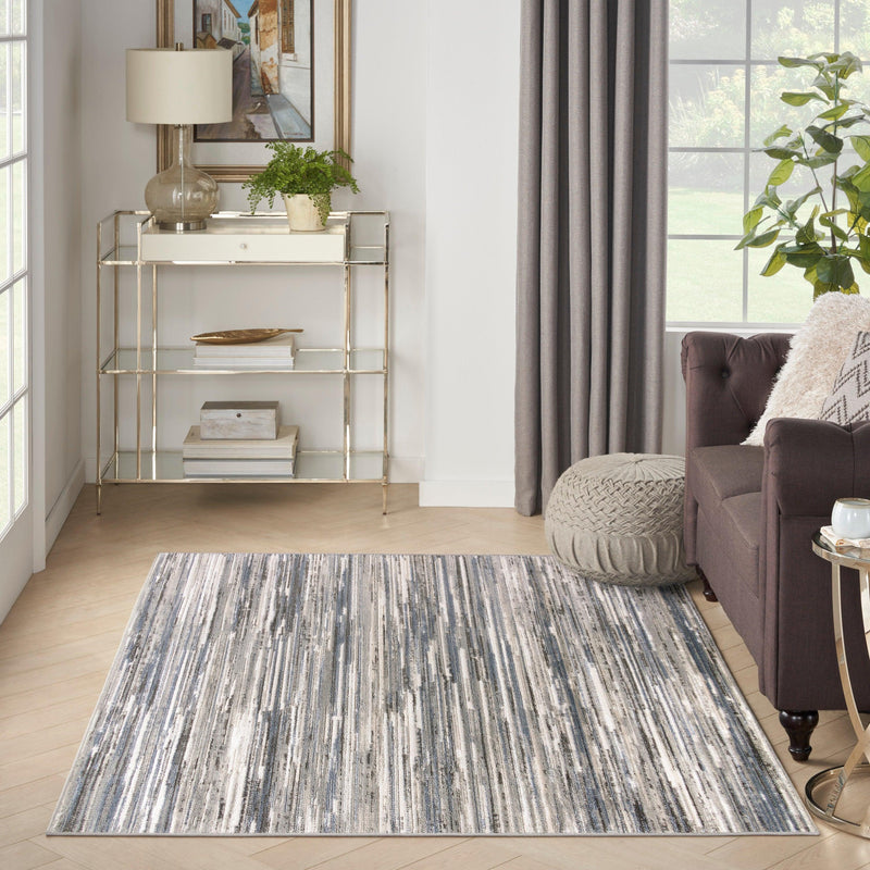 Nourison Serenity Home SRH03 Ivory Grey Blue Modern Indoor Rug