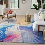 Nourison Prismatic PRS37 Blue Multicolor Modern Indoor Rug