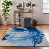 Nourison Symmetry SMM01 Blue/Ivory Artistic Indoor Rug