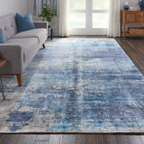 kathy ireland Home Safari Dreams KI374 Teal Painterly Indoor Rug