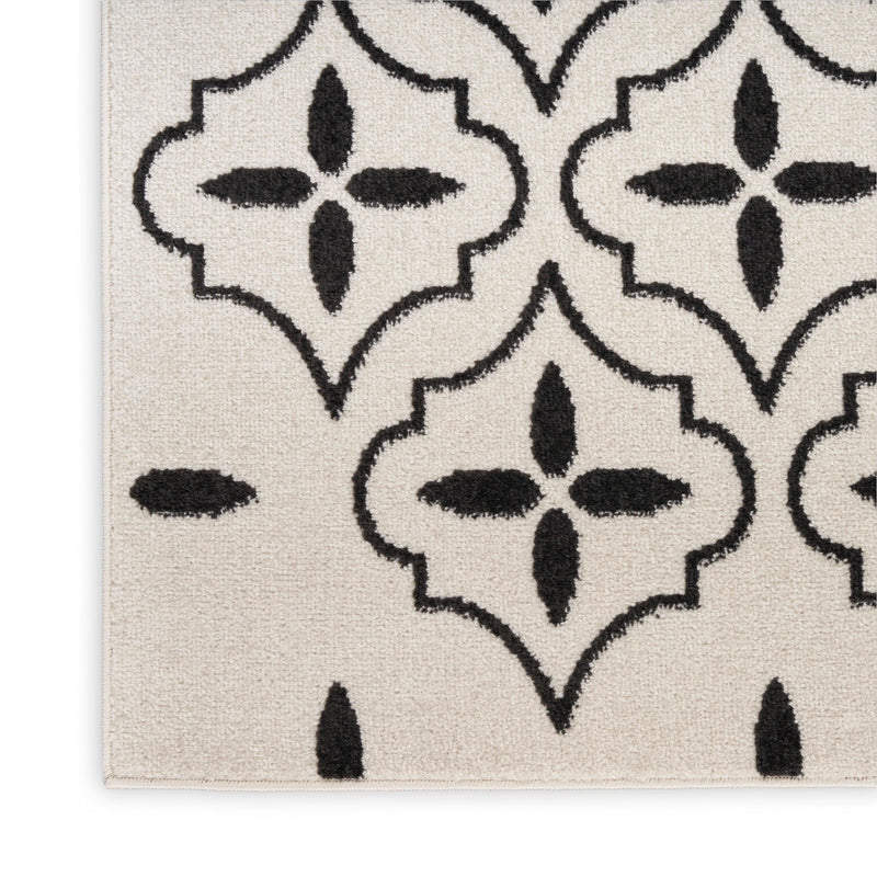 Nourison Nourison Essentials NRE04 Ivory Black Modern Rug