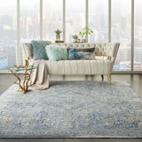 Nourison Lustrous Weave LUW02 Blue/Ivory Floral Indoor Rug