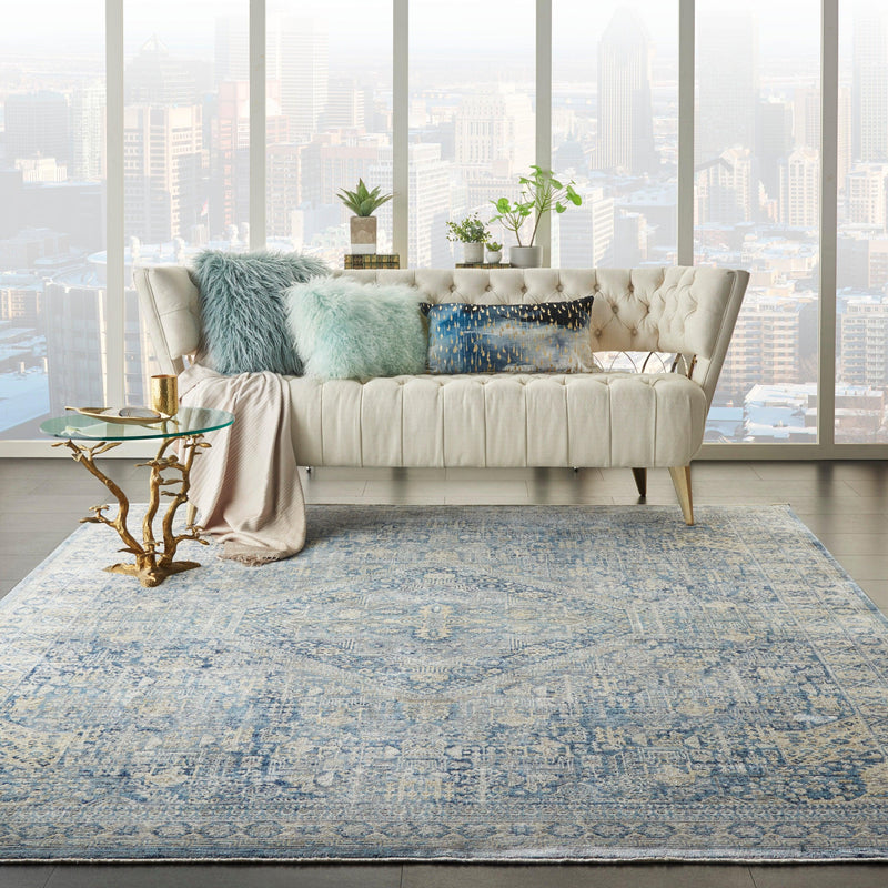 Nourison Lustrous Weave LUW02 Blue/Ivory Floral Indoor Rug