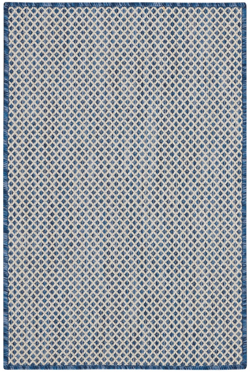 Nourison Courtyard COU01 Ivory Blue Outdoor Indoor/Outdoor Rug