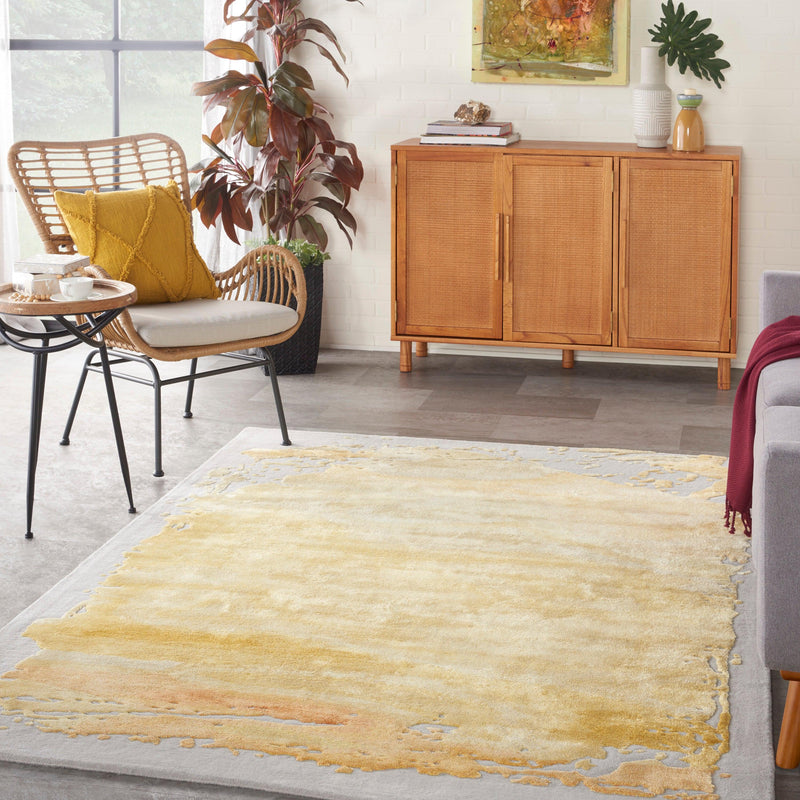 Nourison Prismatic PRS19 Grey/Gold Modern Indoor Rug