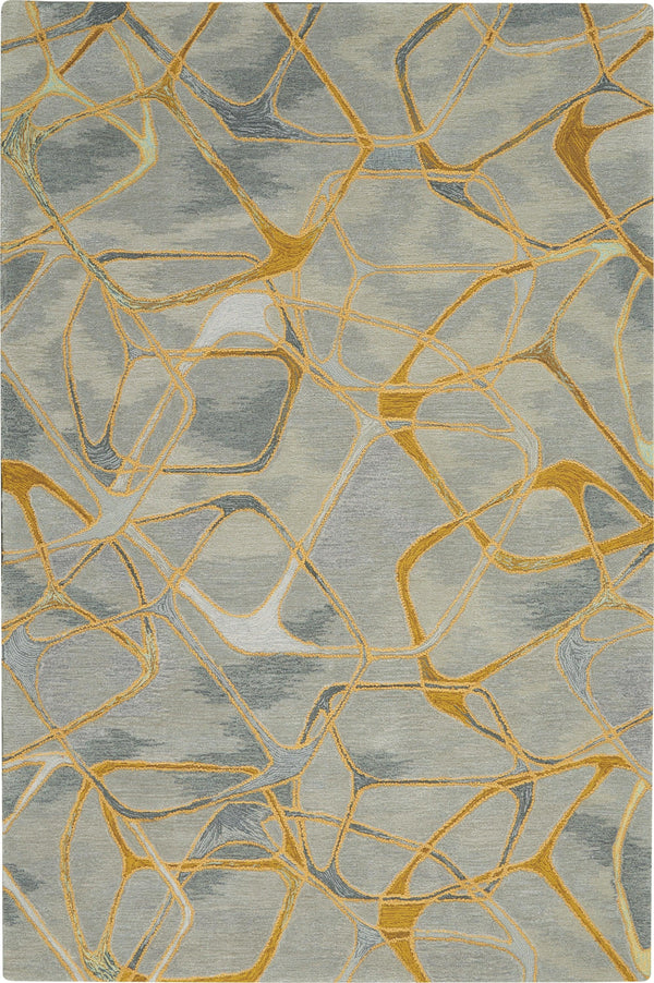 Nourison Symmetry SMM05 Grey/Yellow Eclectic Indoor Rug