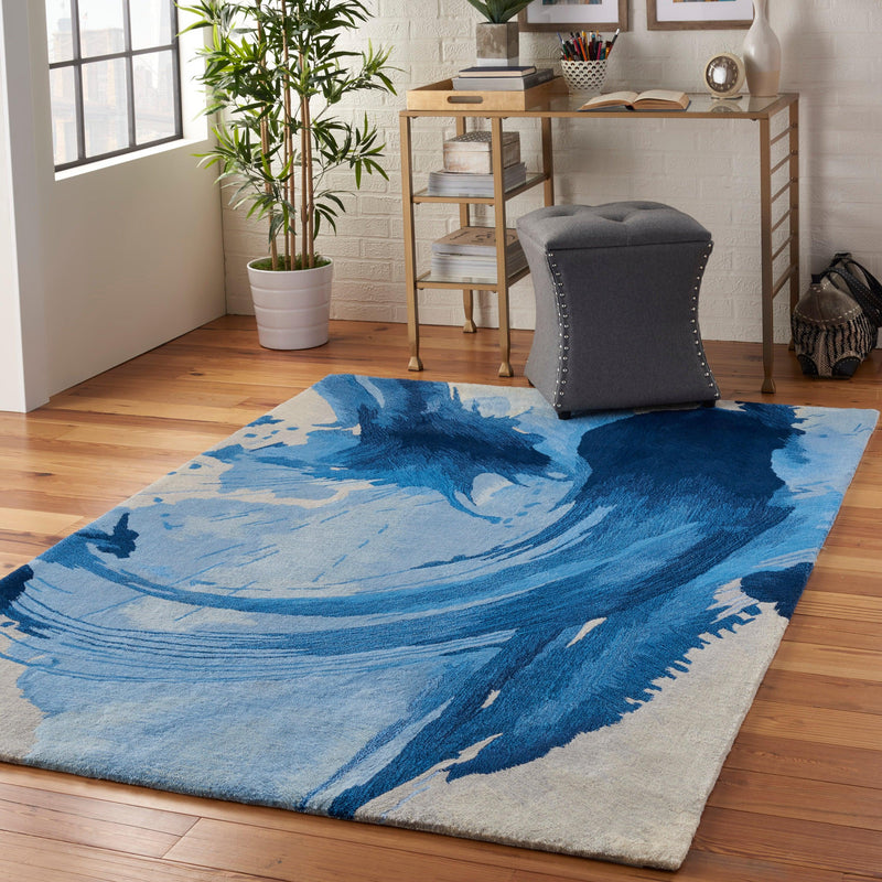 Nourison Symmetry SMM01 Blue/Ivory Artistic Indoor Rug