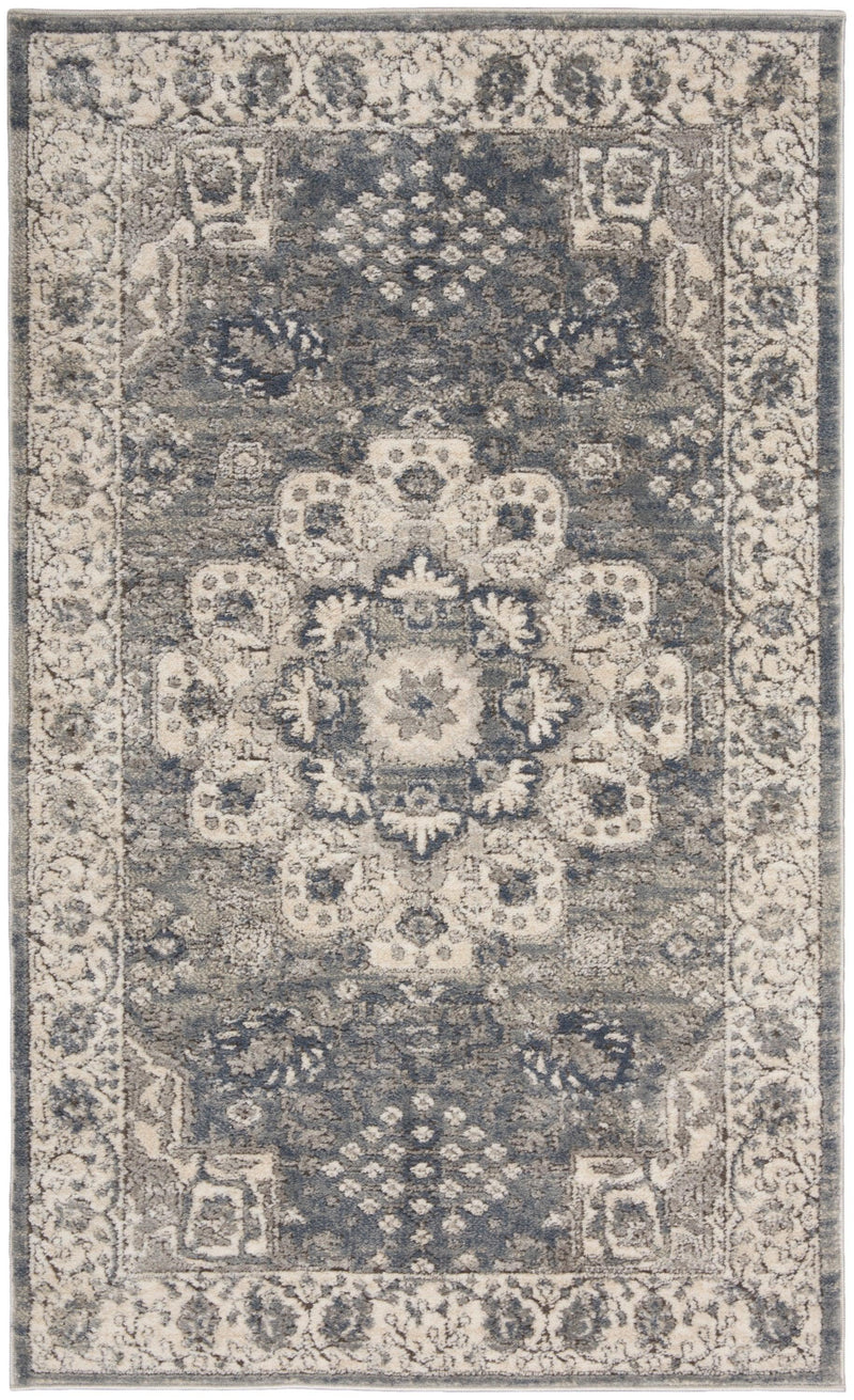 Nourison Quarry QUA07 Grey Ivory Vintage Indoor Rug