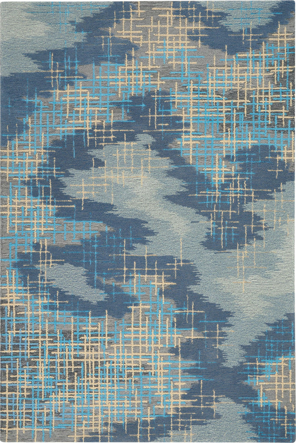 Nourison Symmetry SMM08 Blue/Beige Artistic Indoor Rug