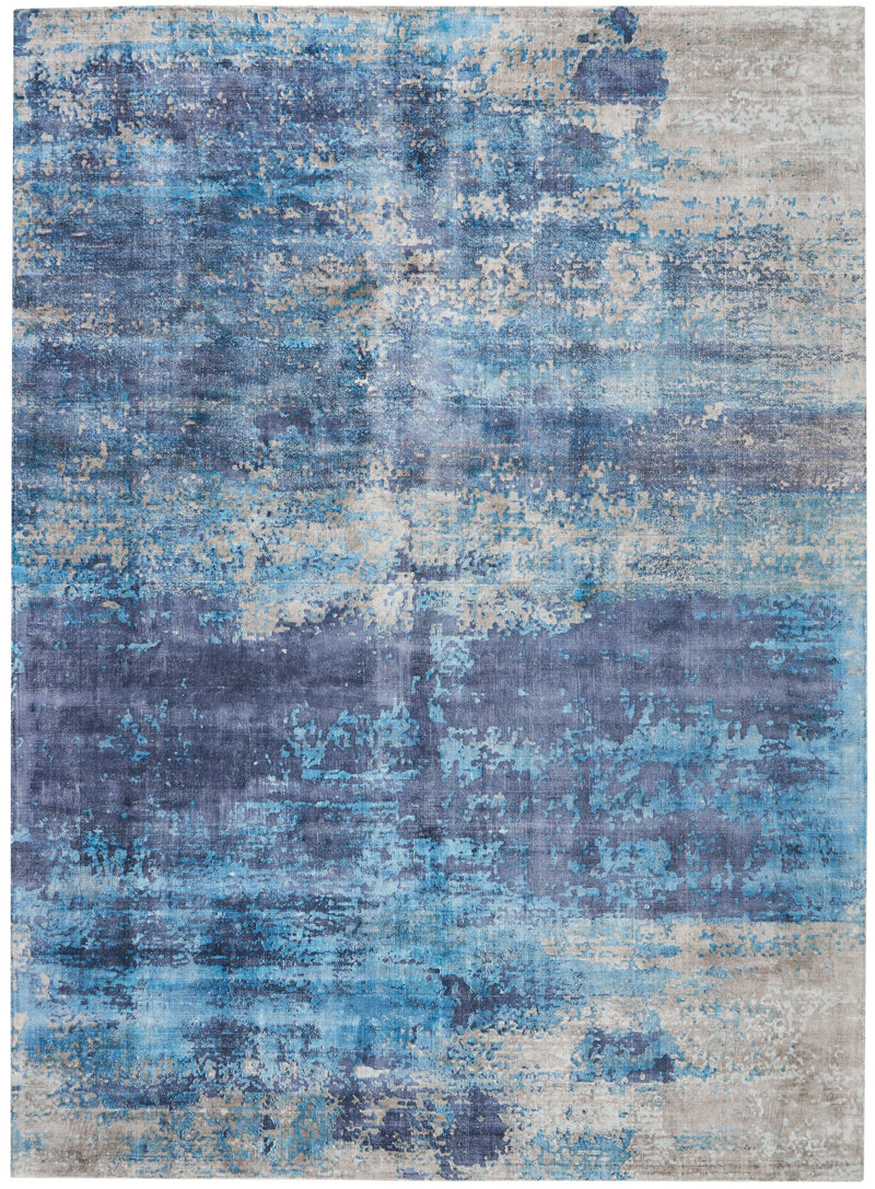 kathy ireland Home Safari Dreams KI374 Teal Painterly Indoor Rug