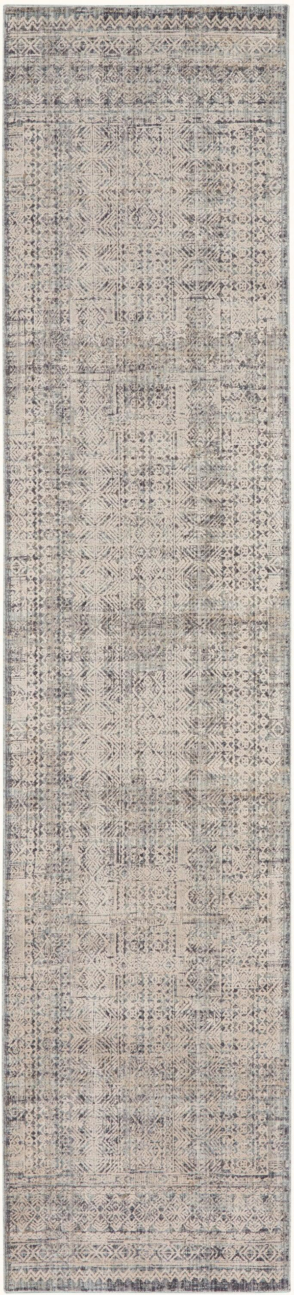 Nourison Lynx 2'3" x 10' Ivory Blue Bohemian Indoor Rug