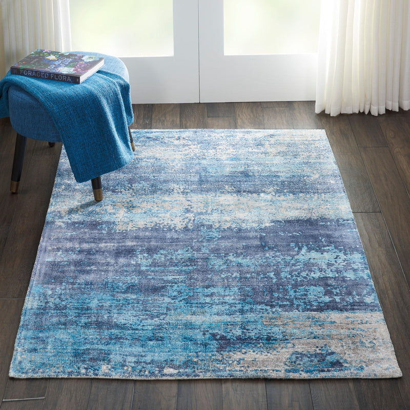 kathy ireland Home Safari Dreams KI374 Teal Painterly Indoor Rug