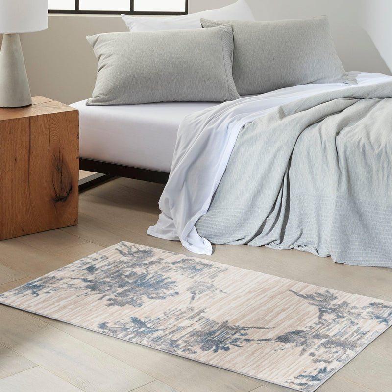 Calvin Klein Ck005 Enchanting ECH01 Ivory/Grey/Blue Farmhouse & Country Indoor Rug