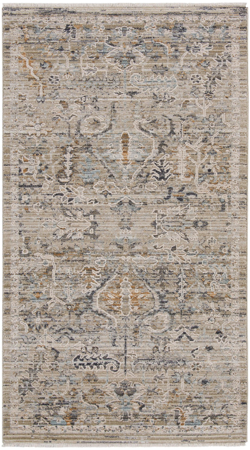 Nourison Lynx 2'3" x 10' Ivory Taupe Bohemian Indoor Rug